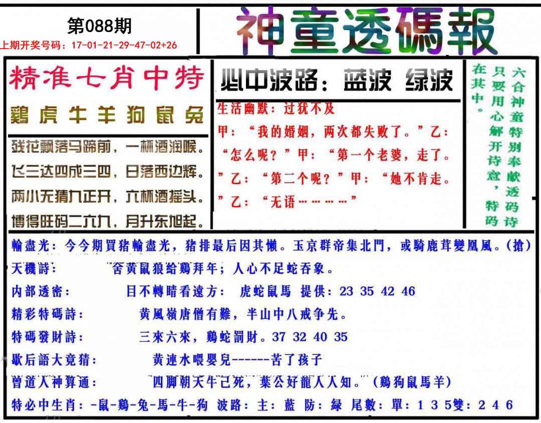 088期神童透码报[图]